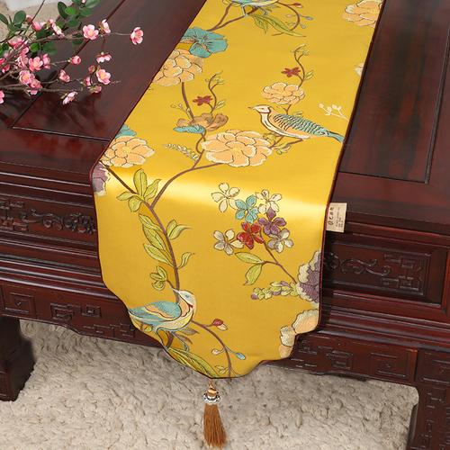 New Chinese Table Flag Modern Minimalist Bed Flag Towel Chinese Style Tea Tablecloth Classic Style Shoe Cabinet Cover Cloth Long Strip Tablecloth