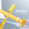 Extra-Long Brush Head Antibacterial Soft Bristle Toothbrush With Non-Slip Handle And Suction Cup Base Upright Design