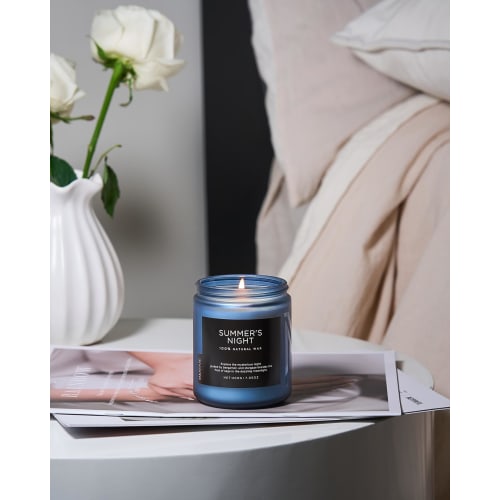 M&SENSE Aromatherapy Candle, Mini Candle, Summer's Night Scent, 50-Hour Burn Time, 200g, Soy Wax Jar Candle, Relaxing Gift for White Day, Valentine's