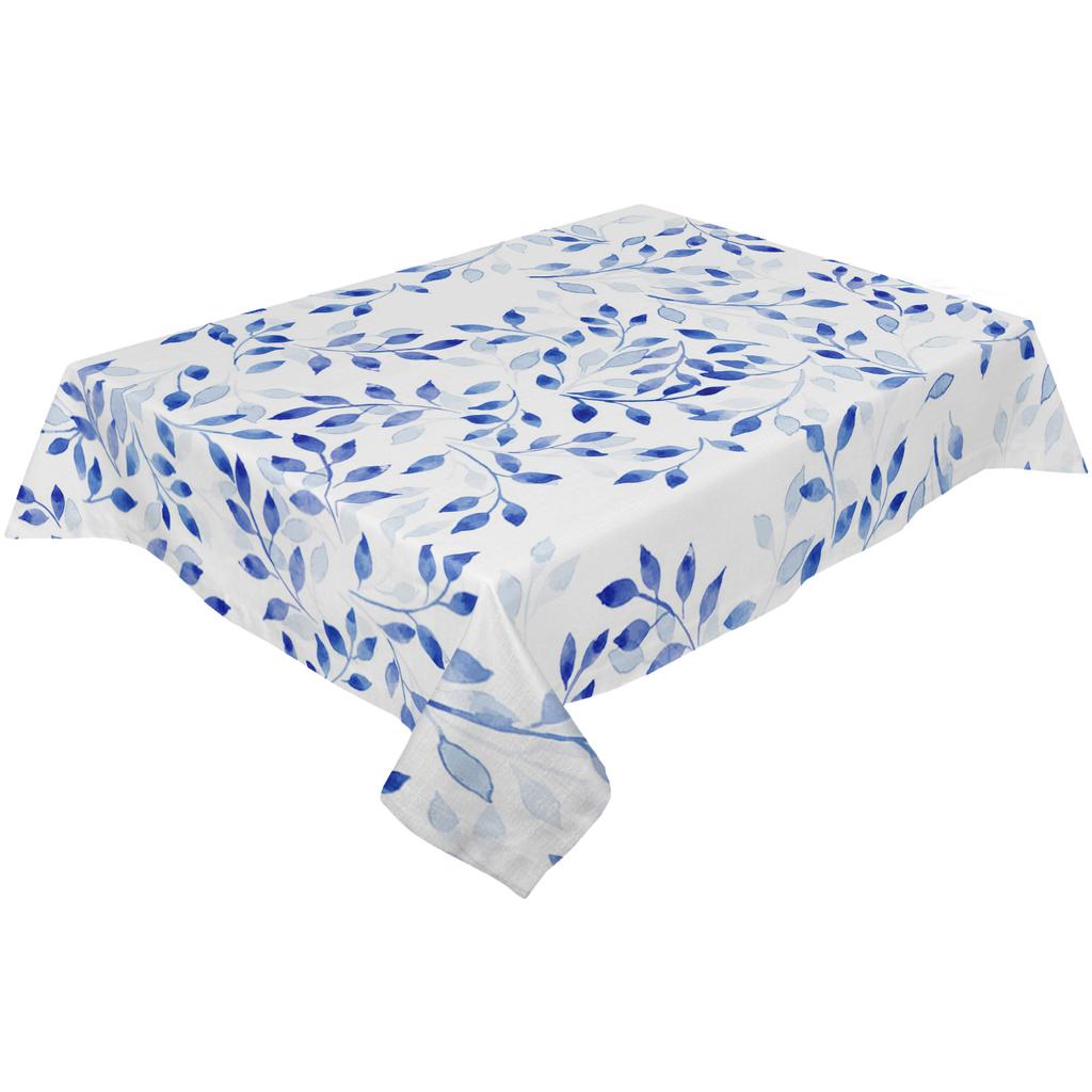 Blue Abstract Leaf Texture Tablecloth Holiday Decor Waterproof Rectangular Tablecloths Wedding Decor Table Cover