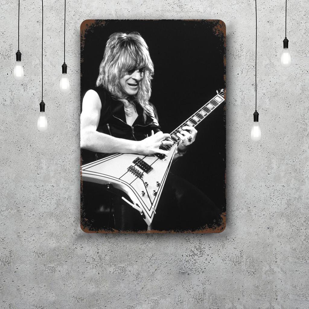 Randy Rhoads Retro Vintage Tin Sign Poster Decorative Plaque Metal Plate Wall Decor