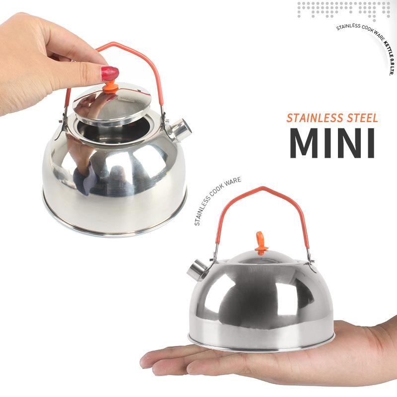 Mini 304 Stainless Steel Outdoor Kettle for Camping, Picnics, and Fishing – Portable Teapot for Boiling Water and Coffee