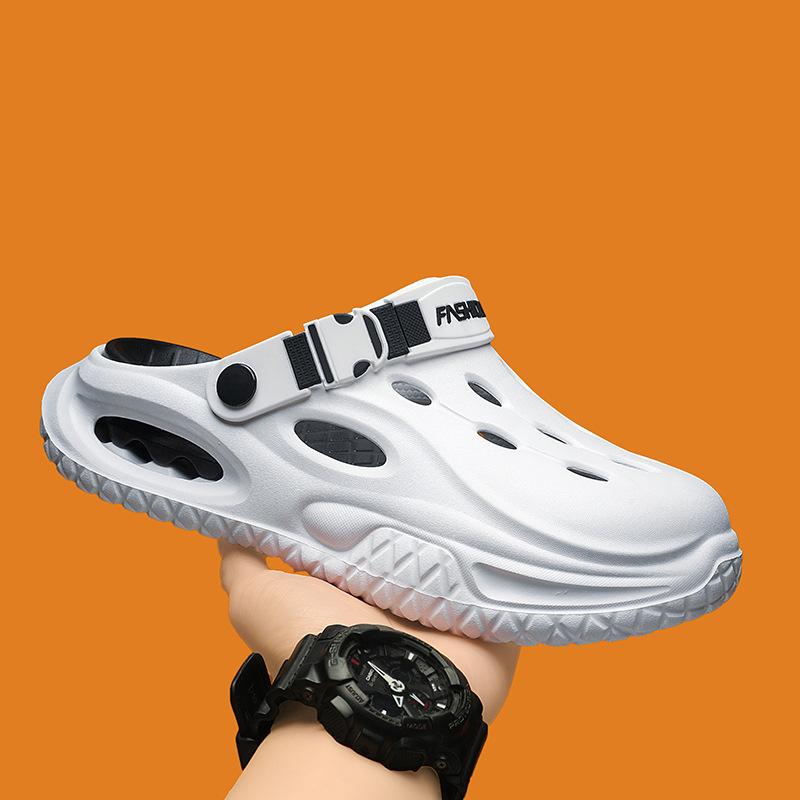 Summer new breathable non-slip sandals men's travel slippers seaside beach shoes comfortable bag head hole shoes
