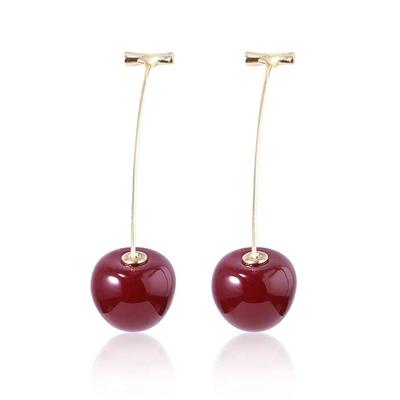 Earrings For Women Red Cherry Designs Gold Plated Dangle Earrings For Women Girls Love Gifts Womens Jewellery