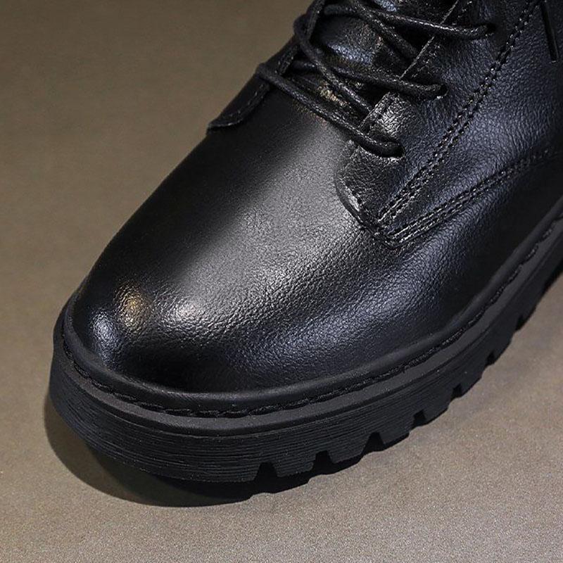 Dámské kozačky Jaro a podzim Britský styl Silná podrážka Prodyšné Protiskluzové Jednoduché kozačky Divoké boty Kotníkové kozačky