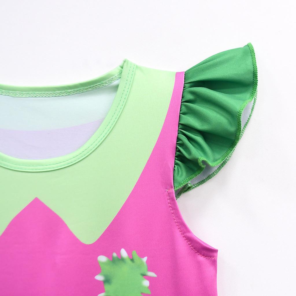 83023 Kids Girls Bobi Time Lily Lovebraids Print Ruffle Short Sleeves A Line Dress