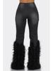 High Waist Distressed Pearl Feather Embellished Jeans