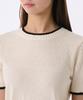 MUSINSA STANDARD WOMAN Women'S Mini Boucle Ringer Short Sleeve Knit [Cream/Black]