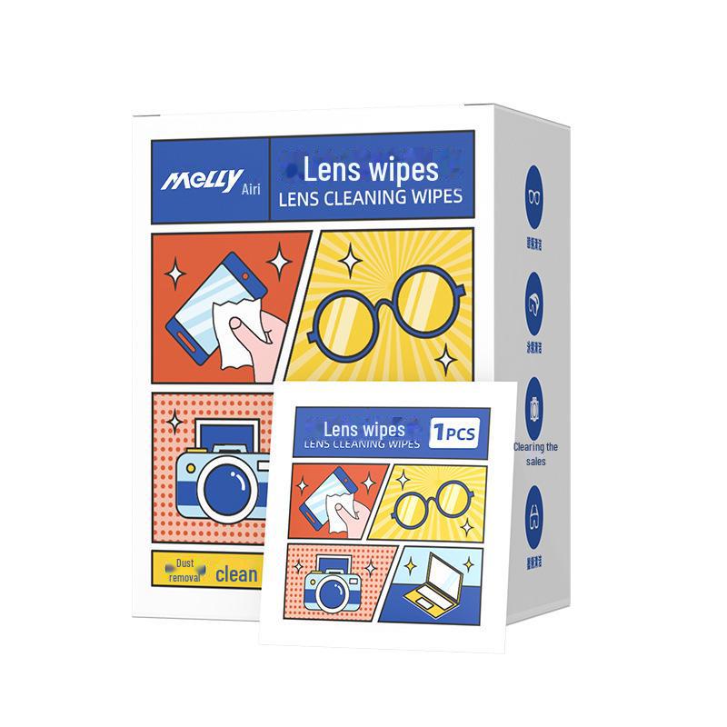 Mai Li Lens & Screen Cleaning Wipes - Descartáveis, Secagem rápida, Antiembaçantes e Desinfetantes
