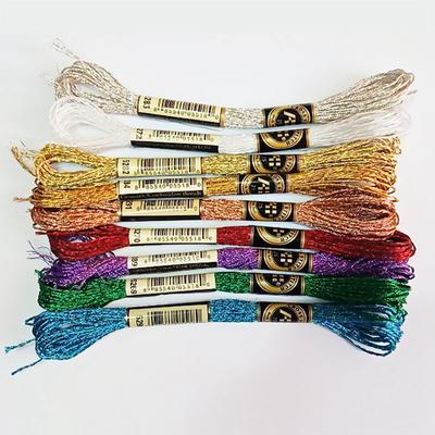 8 Meters 12 Strands Colorful Cross Stitch Thread Metallic Embroidery Floss Cross Stitch Thread Floss Sewing Skeins Craft