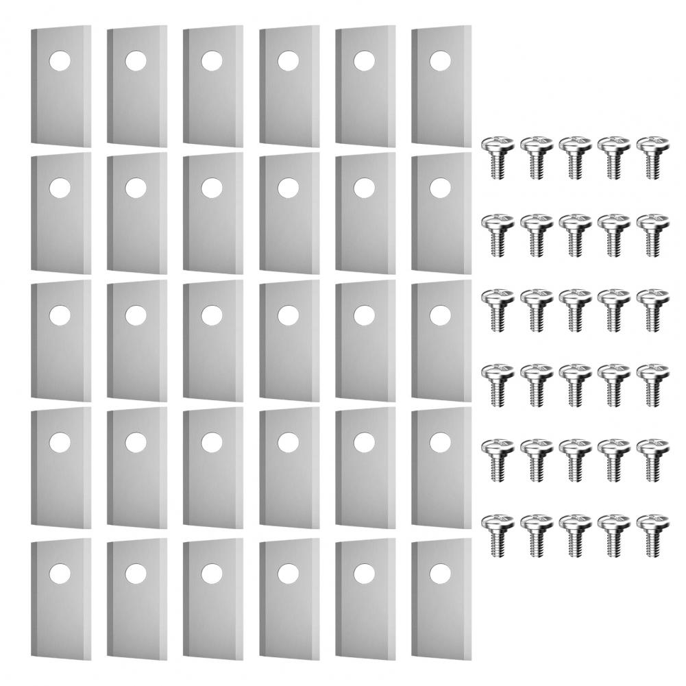 Lawnmower Blade with Mounting Screws Premium Stainless Steel Lawnmower Blades for Worx Landroid Heavy Duty Replacement Blades