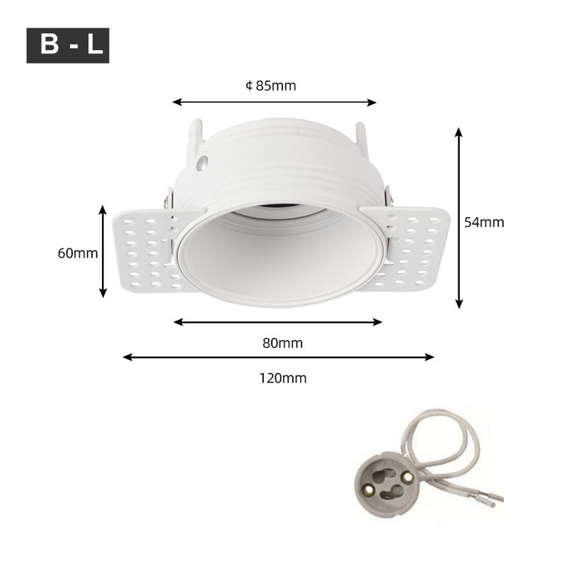 Anti-glare Frameless Recessed LED Ceiling Downlight Bracket Spotlight Adjustable Frame GU10/MR16/11 Lamp Holder Fitting Fixture