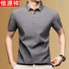 Hengyuanxiang Men's Ice Silk Seamless Polo T-Shirt