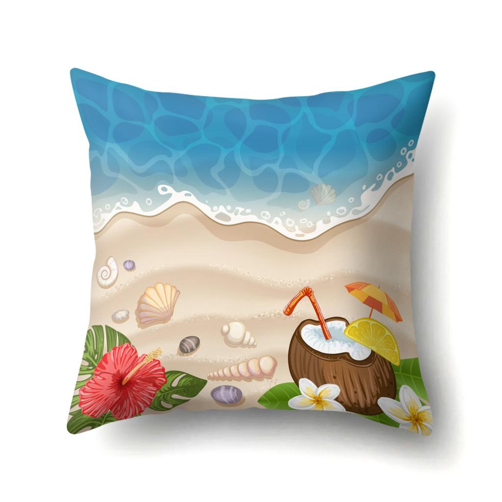 Office Pillow Pillow Cover Beach Wave Waist Pillow Creative Home Sofa Pillow Cover Premium Durable Quality Useful