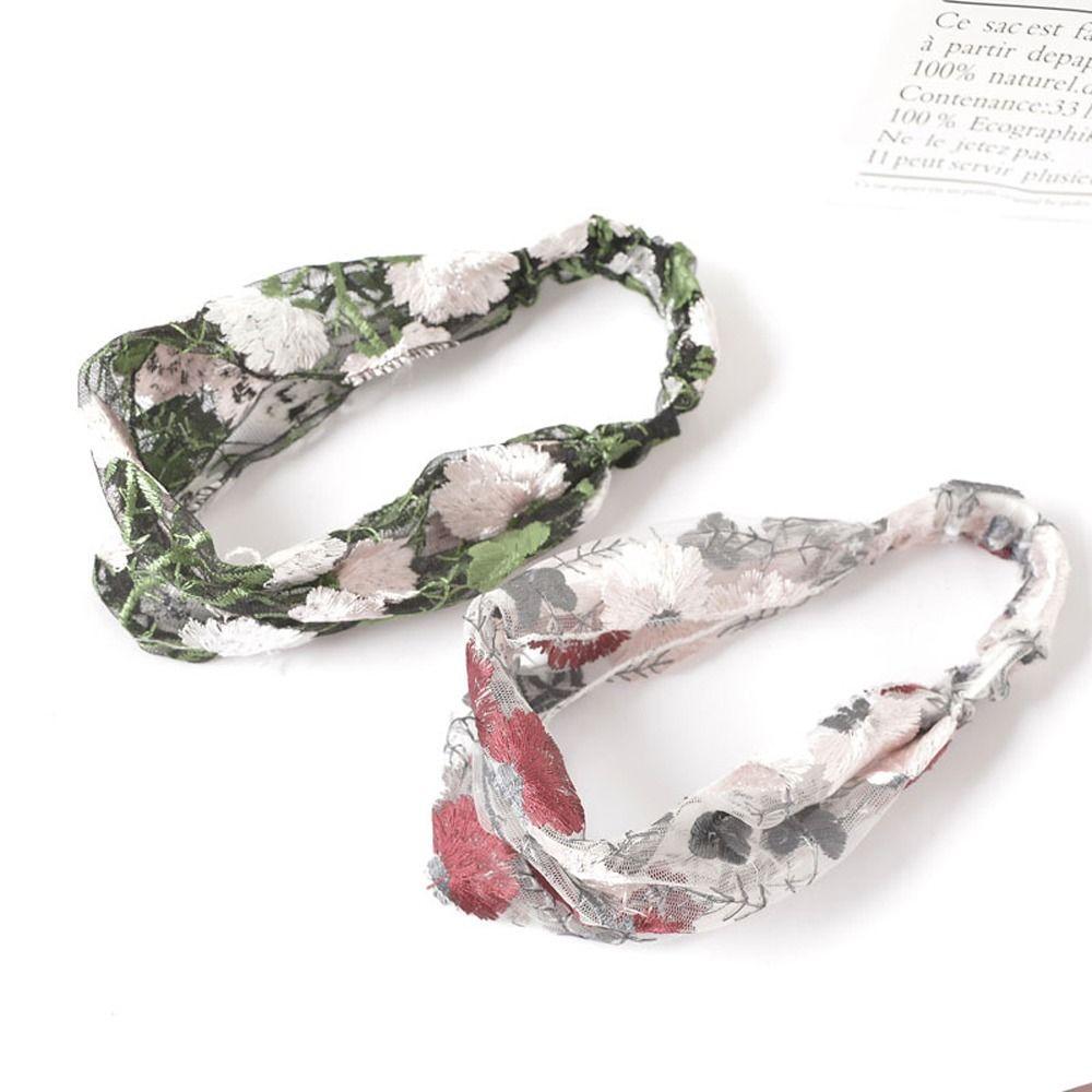 Wide Side Flower For Girls Fashion Hairbands Korean Head Wrap Mom Headdress Women Lace Headband