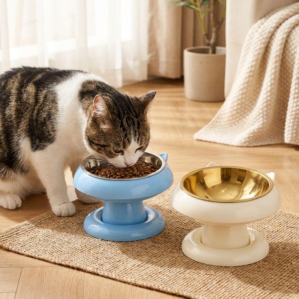 Large Capacity Elevated Cat Bowl Anti-Choking Neck Protection Bowl Cat Food Container Home Use
