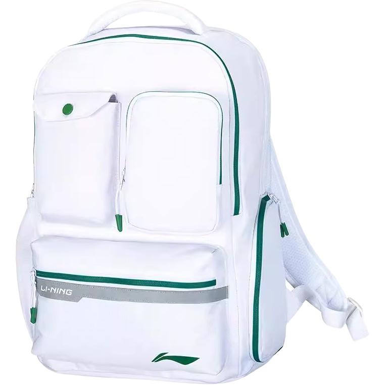 Li-Ning Large Capacity Sports Leisure Portable Bag With Independent Shoe Compartment Badminton Backpack Unisex Backpack ABSV131-2 White Badminton Racket Bag ABSV131-2
