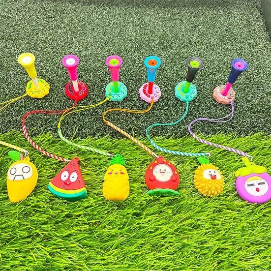 Plastic Anti Lost Golf Tee Hanger Donut Design Golf Tee Ring Strap Fruit Design Tee Loss Prevention Golf Accessory