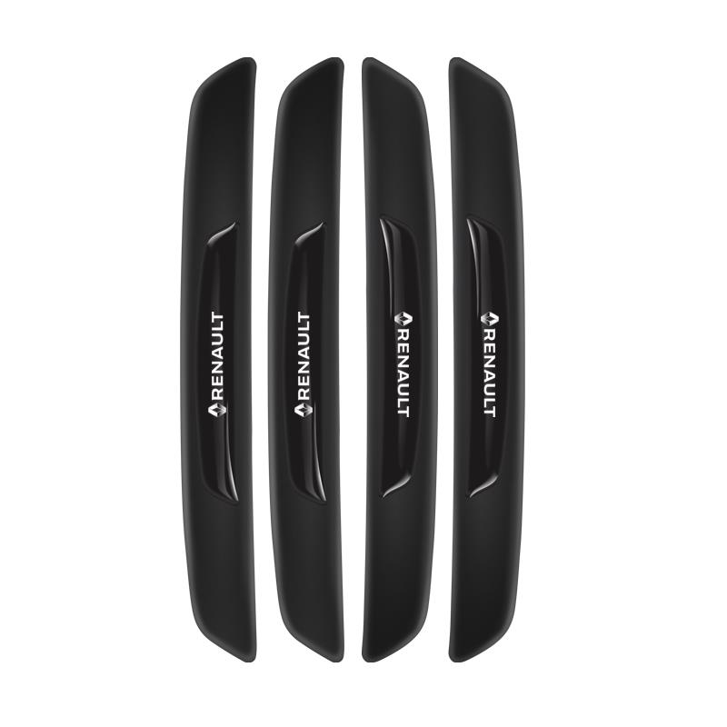 4Pcs Rubber Anti-Collision Strip Car Door Rearview Mirror R Protector Stickers For Renault RS Clio Megane 2 3 Captur Trafic Twingo