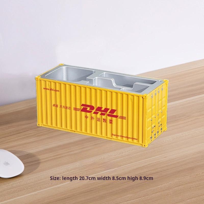 1:30 Scale Shipping Container Business Card Organizer Desk Stationery Storage Box Office Decor Pen Holder Creative Gift Ornament
