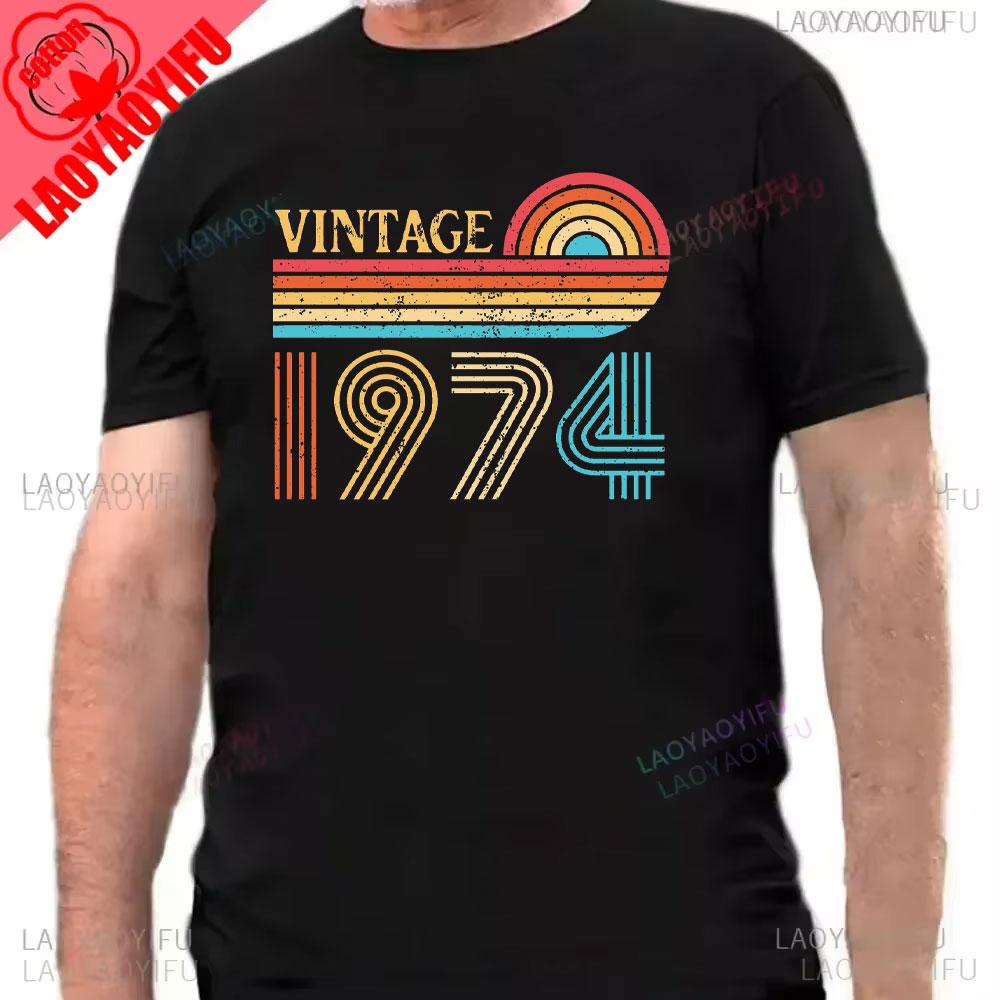 Made In 1974 Limited Edition Print Birthday Gift Tshirt Mens Cotton Tees 51 Years Old Short Sleeve Tshirt Gift Creative Tops
