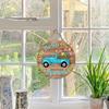 Deroro Hello Spring Blue Truck Sign for Front Door Decor, Tulip Flowers Pickup Wood Door Hanger for Outdoor Outside Porch, Rustic Farmhouse Wooden