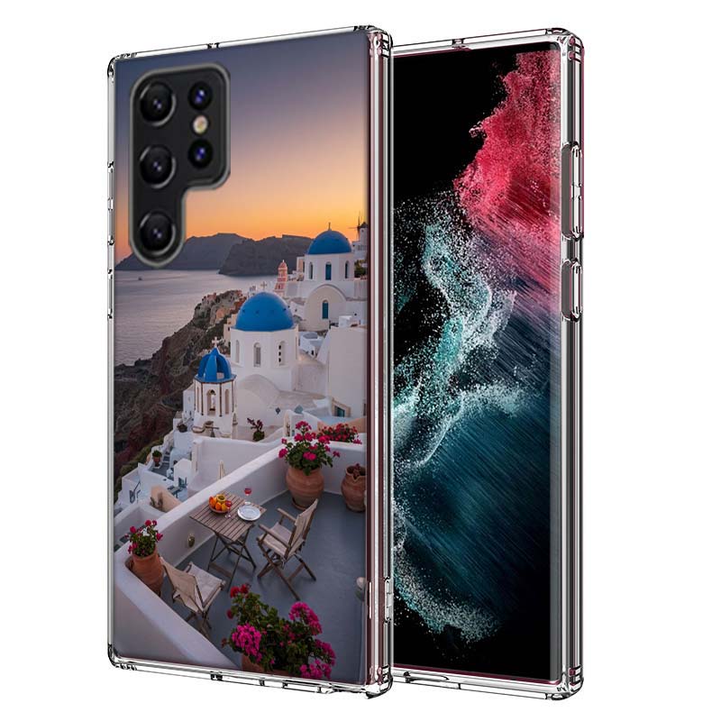 

Greece in summer. Santorini Capa Phone Case For Samsung S26 Ultra S25 Edge Galaxy S23 S21 S20 S24 FE S22 S10 Plus Cover Clear TP Samsung S10 PLUS