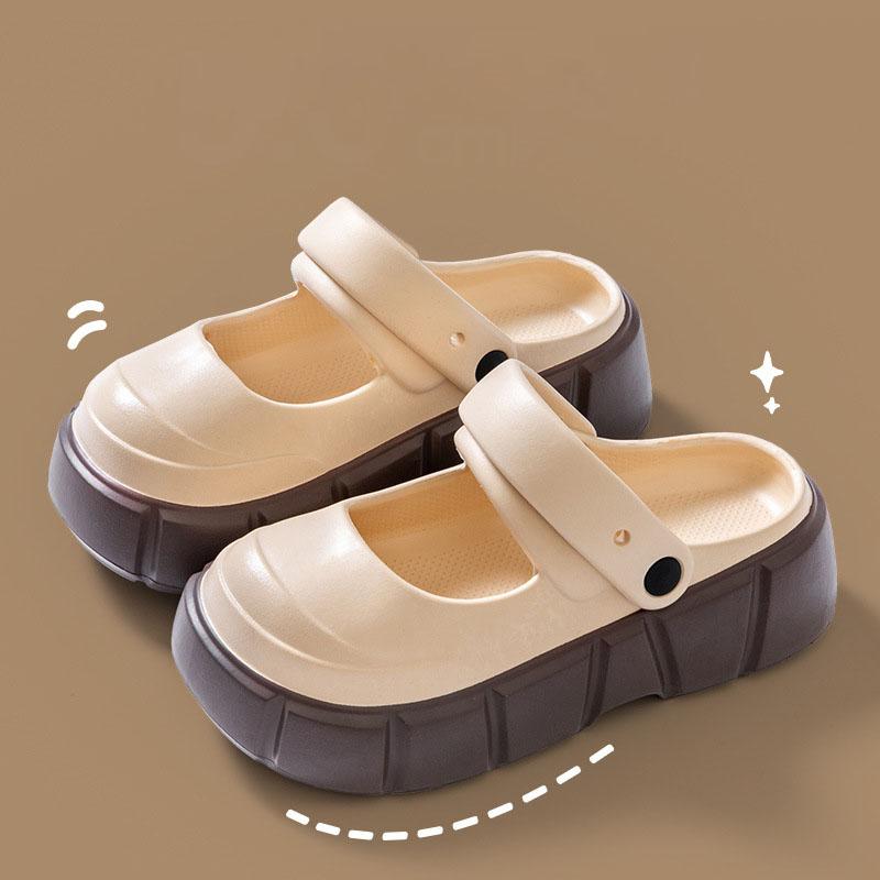 

Летняя новая обувь Cave для женщин, модная обувь EVA Anti Slip для пляжа, для улицы, дома, плоские сандалии Clogs, женская обувь для сада 37-38 хаки