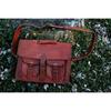 Pánska taška na notebook Real Goat Leather Vintage Brown Messenger Aktovka cez rameno