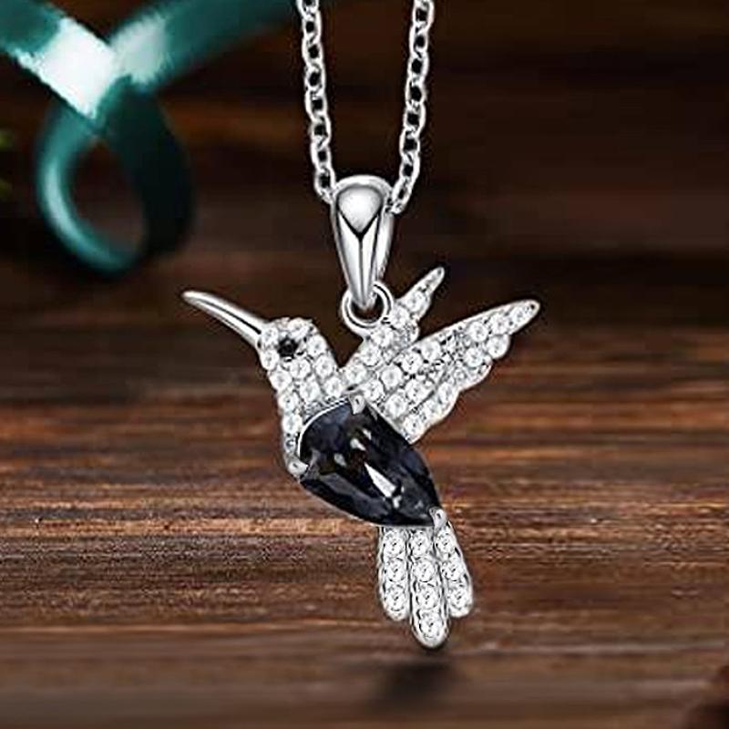 Huitan Elegant Bird Pendant Necklace Inlaid Shiny CZ for Women Wedding Party Anniversary Trendy Charming Accessories JewelryGood Product