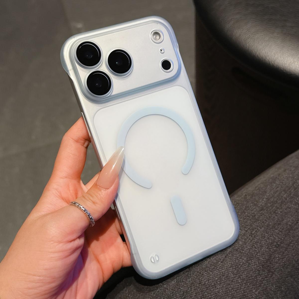 

Ultra Thin Frameless Matte Clear For Magsafe Case For iPhone 17 Air 16 E 15 14 Plus 13 12 11 Pro Max Magnetic Charge Hard Fundas iPhone 11