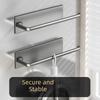 Wall Mounted Roll Paper Storage Rack Space Saving Towel Bar Rack Cling Film Storage Rack  Bathroom