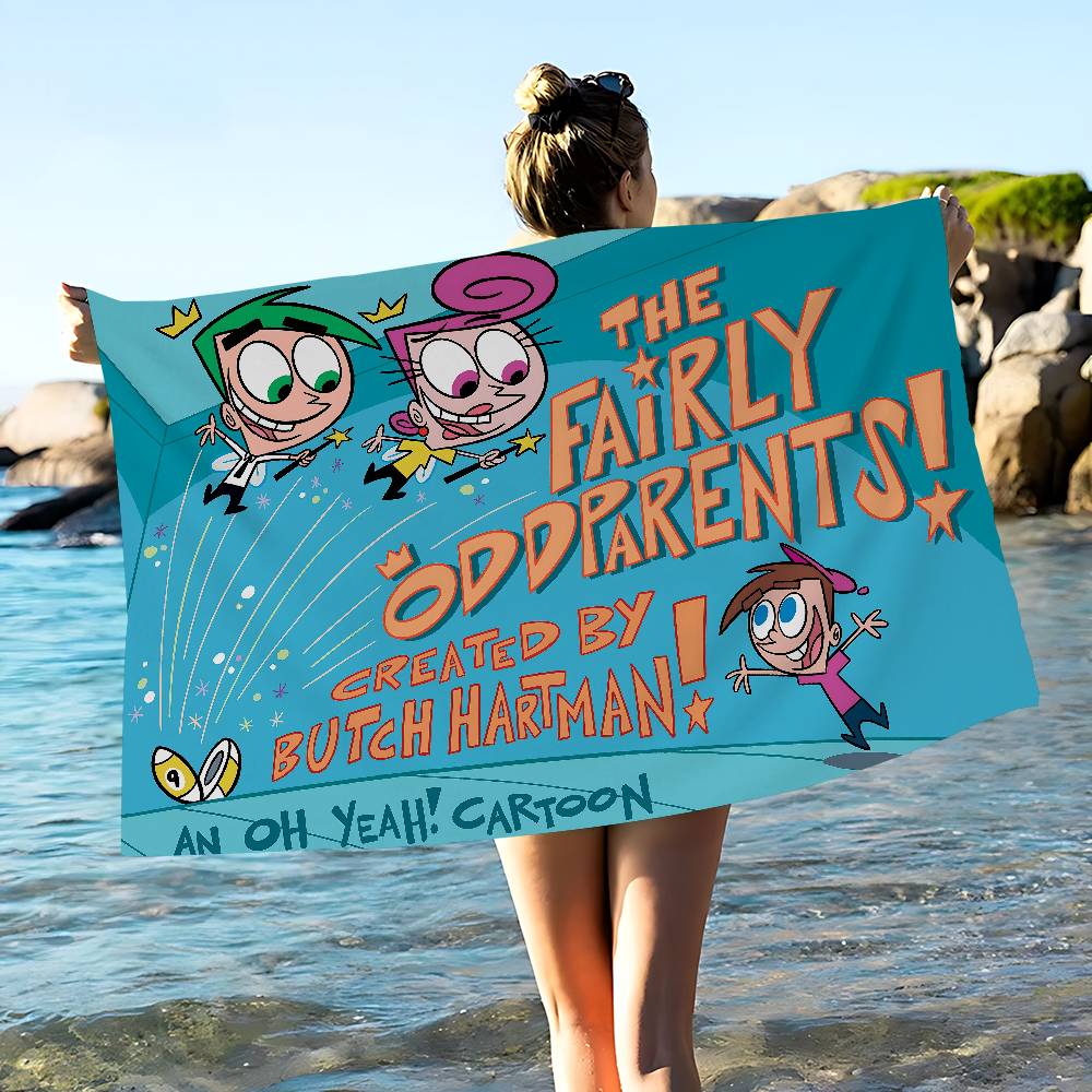 Cartoon The Fairly OddParentsS Bath Towel Microfiber Soft Water Absorbing Breathable For Girl Kids Decorative Beach Towel