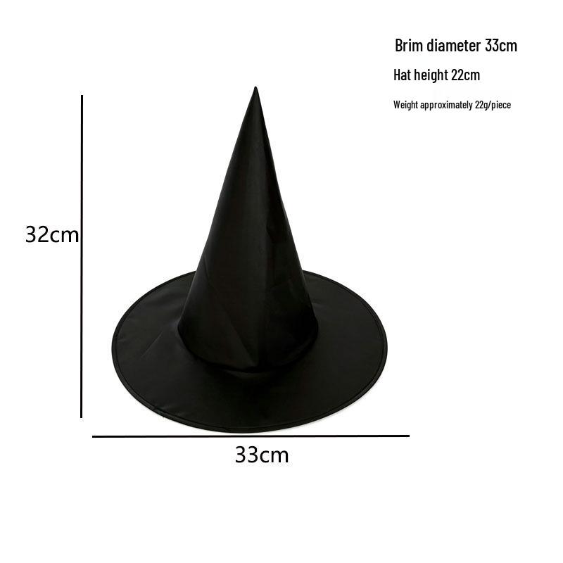 Black Oxford Cloth Halloween Witch Hat - Wizard Costume Accessory Inspired by Harry Potter Magic