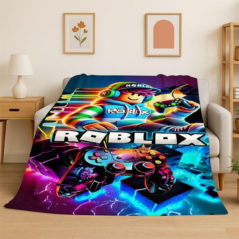 3D R-Robloxs Games Cartoon Soft Plush Blanket,Flannel Throw Blanket for Living Room Bedroom Bed Sofa Cover Picnic Office Gift