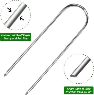 Grampos de Jardim em Forma de U Estacas Resistentes para Tubos de Cerca Estacas para Gramado Estaca Galvanizada para Paisagismo para Segurar Gramados Barreira Pregos de Solo