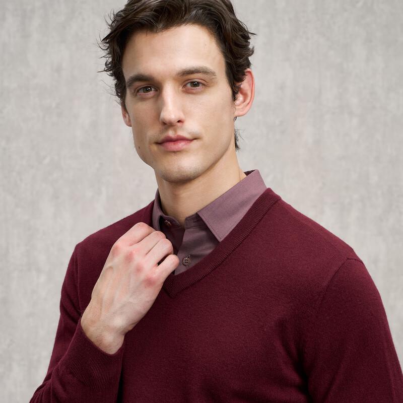 

Мужской свитер EMZ Erdos с V-образным вырезом из 100% мериносовой шерсти 2XL