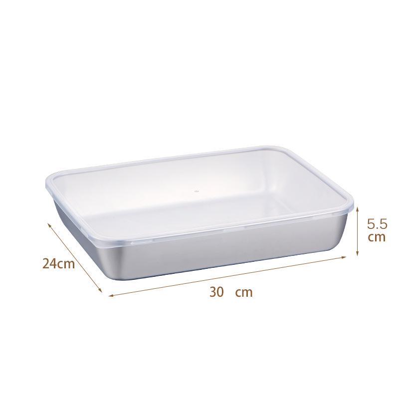Plateau Rectangulaire en Acier Inoxydable avec Couvercle et Boîte Magnétique Fraîcheur