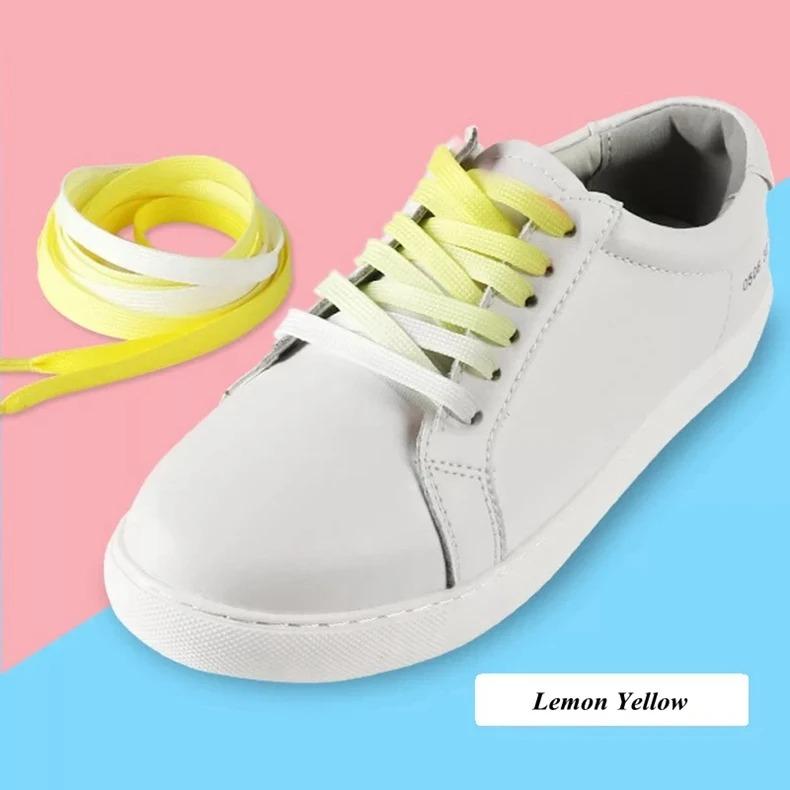 Candy Gradient Shoelaces Colorful Flat Shoelaces for Sneaker Casual Canvas Shoe Laces Camping Silk Shoelaces 90cm/120cm