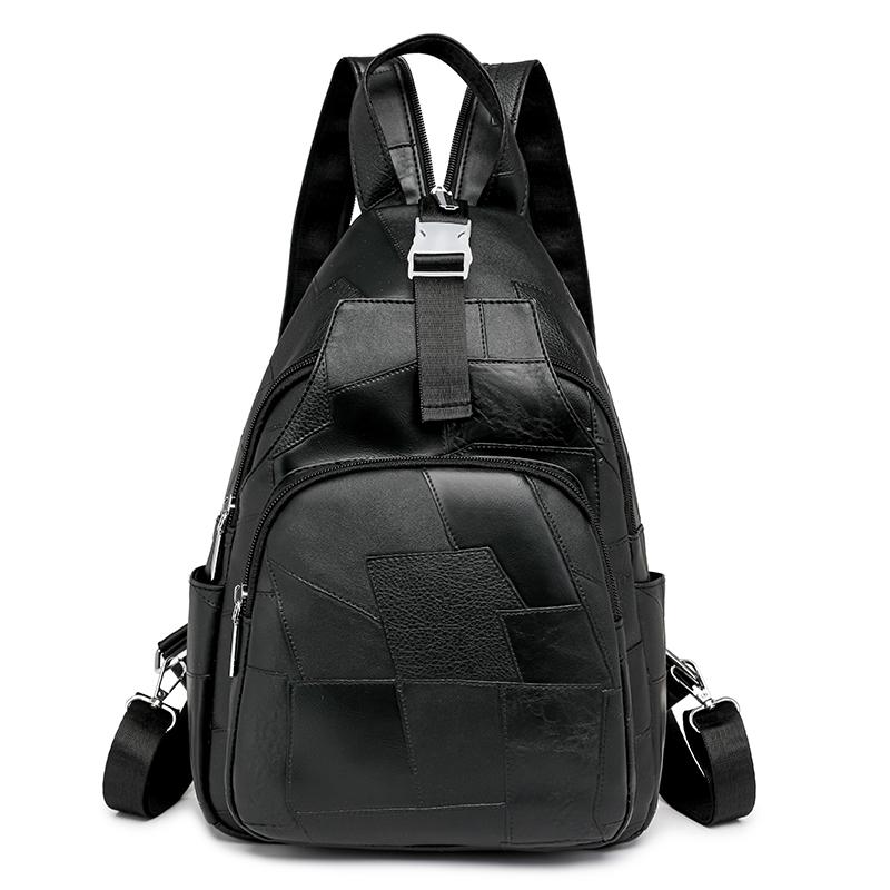 

Многофункциональный небольшой рюкзак для женщин, легкая нагрудная сумка с тремя отделениями, сумка через плечо чёрный