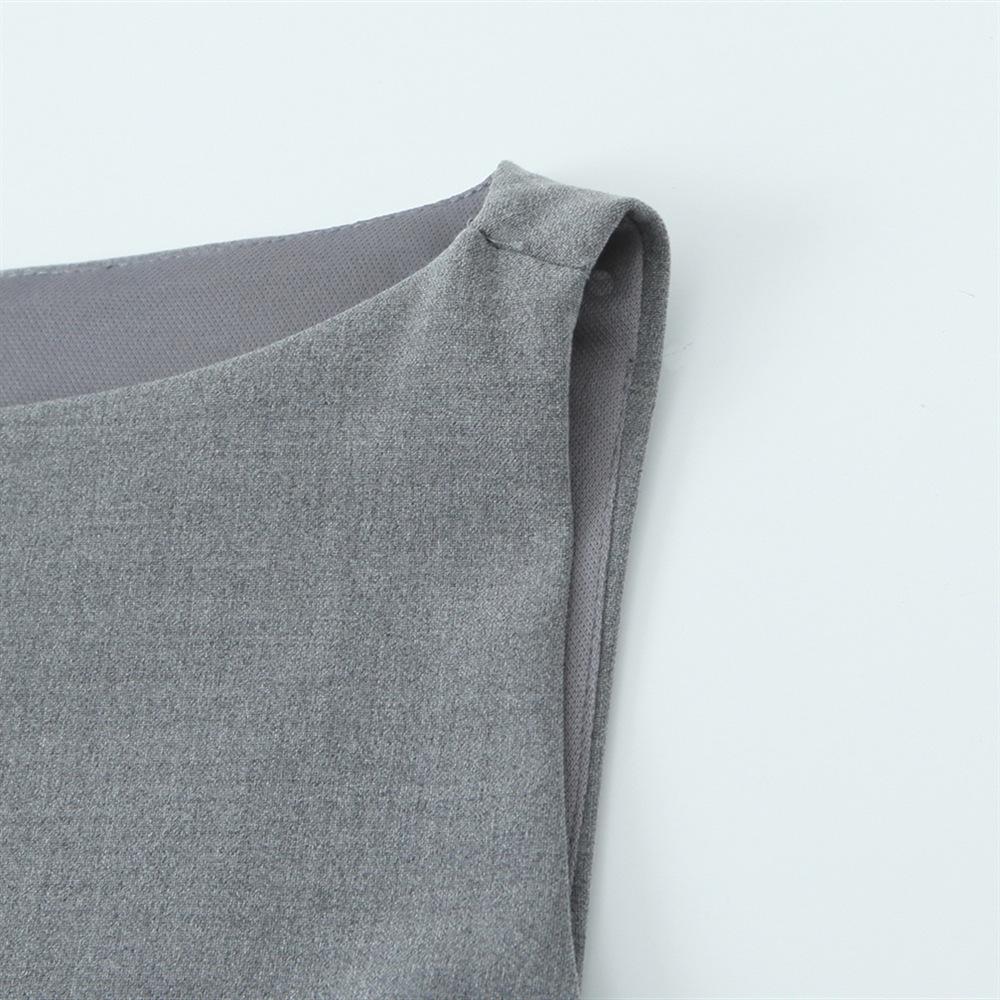 2025 Spring Women's Slim Fit Poplin Patchwork Sleeveless Dress