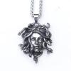Vintage Snake Woman Medusa Statue Mythical Pendant Necklace