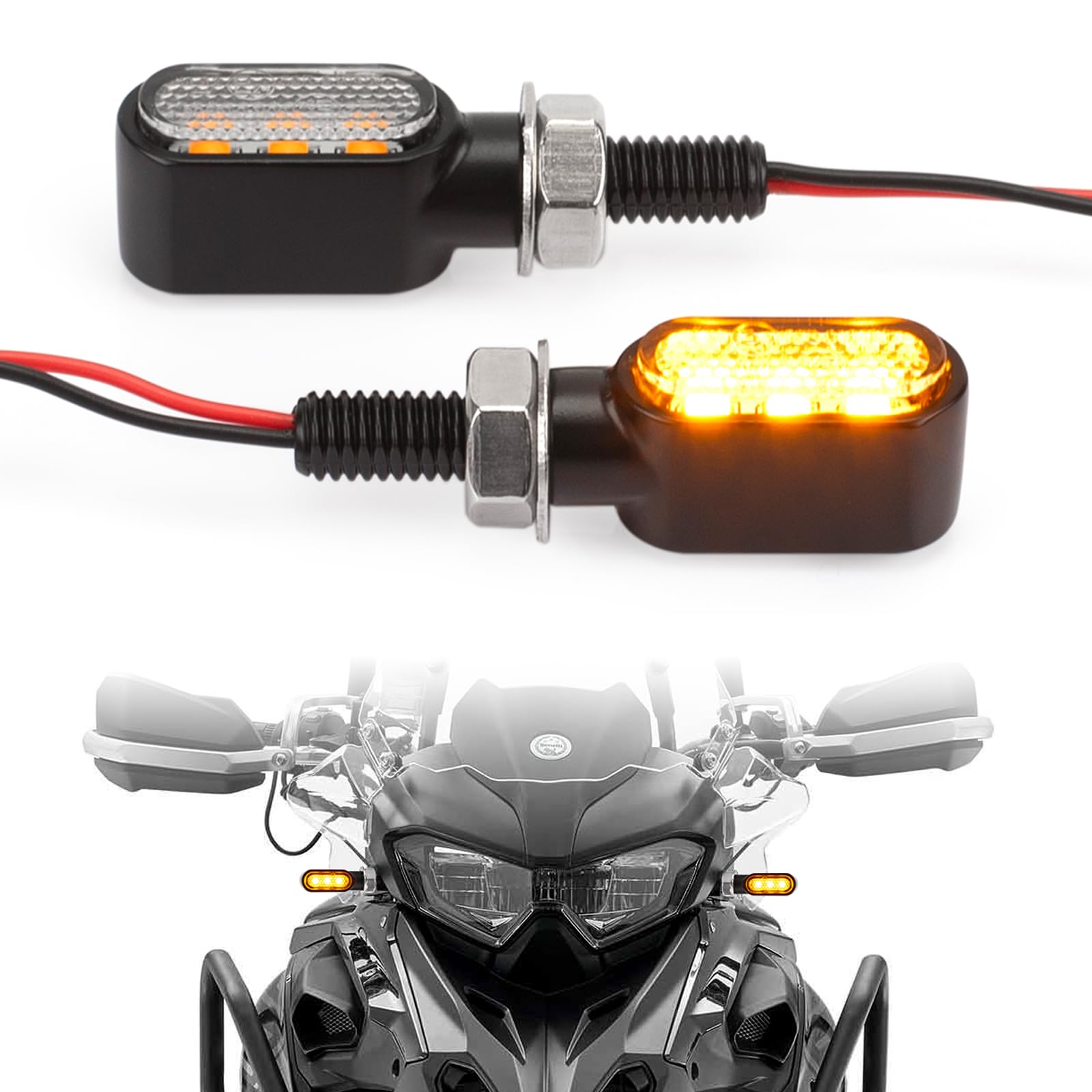 RACEAST Motorcycle Turn Signal LED Small M8 General Purpose 12V One Size чёрный