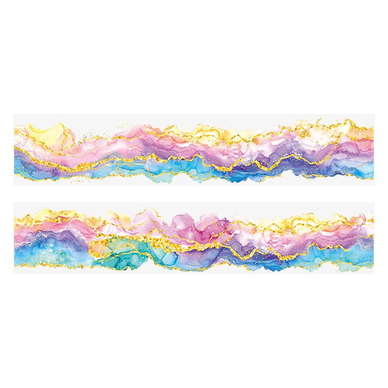 35mmx2m Watercolour Swoosh Hot Stamping Tape Handbook Stationery DIY Handmade Scrapbook Diary Decorative Washi Tapes