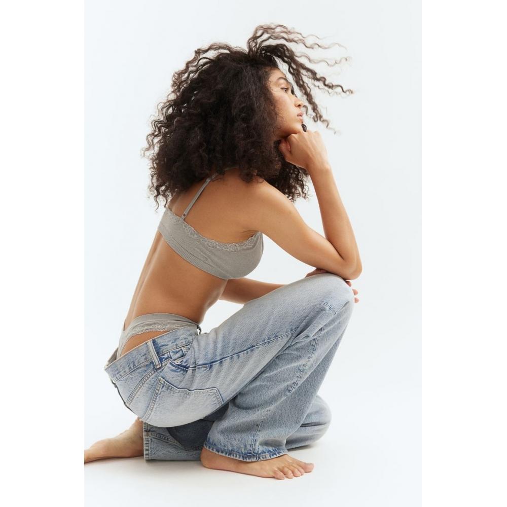 

Мягкий бесшовный бюстгальтер HM светло-серый меланж