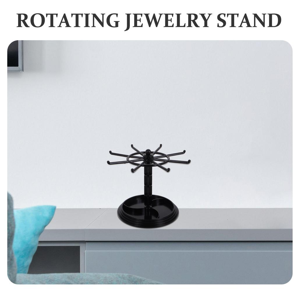 Rotating Jewelry Display Keychain Holder Stand Organizer Small Accessories Desktop Storage Rack Rotating Display Stand