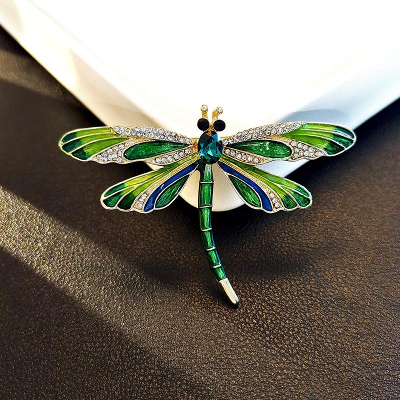 Elegante chinesische Retro-Emaille-Brosche Phönix & Schmetterling für Damen