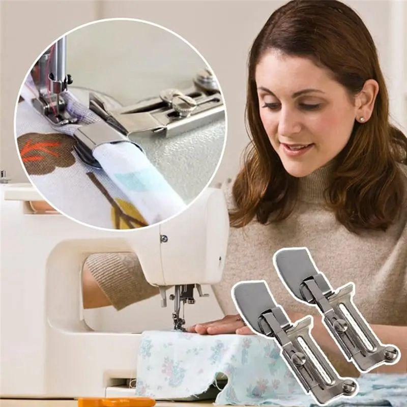 M-Modern-2 PCS Sewing Rolled Hemmer Foot Sewing Machine Presser Foot Adjustable Drawing Roller Hemming Machine