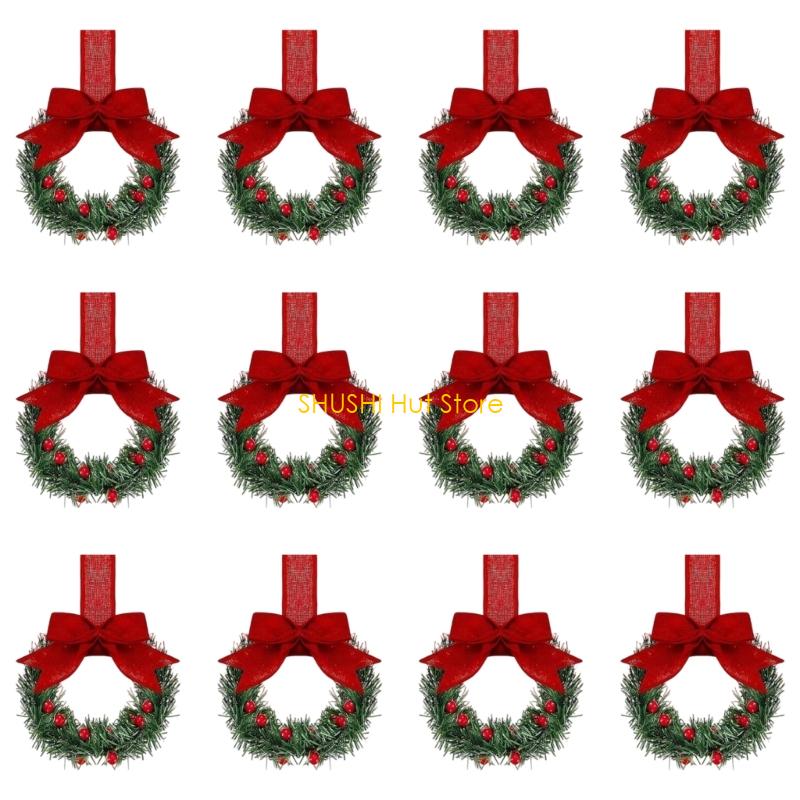 Plastic Bowknot Ribbon Wall Hanging Rings Wreath Multipurpose Decorative Closet Accessories for Festival Event D57B