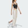 Adidas Originals Three Stripe Color Block Drawstring Loose Knit Sports Pants Women Pants Beige IX6689